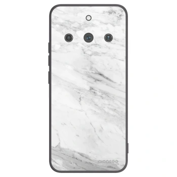 Picasee silikonový černý obal pro Realme 11 Pro+ - White marble