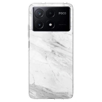 Picasee silikonový průhledný obal pro Xiaomi Poco X6 Pro - White marble