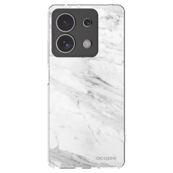 Picasee silikonový průhledný obal pro Xiaomi Redmi Note 13 4G - White marble