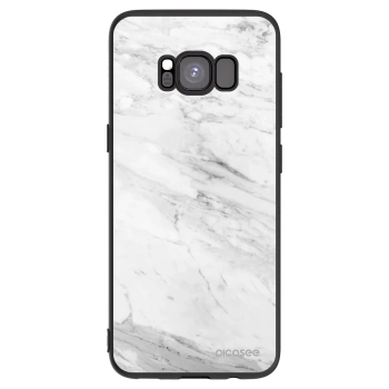 Picasee silikonový černý obal pro Samsung Galaxy S8 G950F - White marble