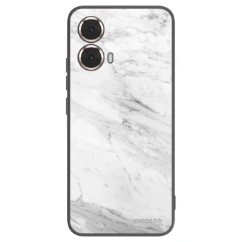Picasee silikonový černý obal pro Motorola Moto G85 - White marble