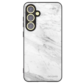 Picasee silikonový černý obal pro Samsung Galaxy S24 FE S721B - White marble