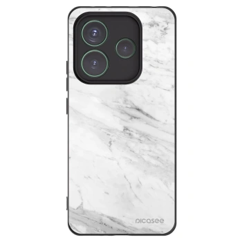 Picasee silikonový černý obal pro Xiaomi Redmi Note 14 5G - White marble