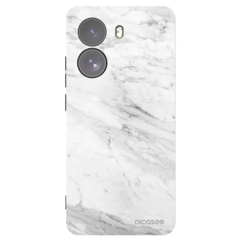 Picasee silikonový černý obal pro Xiaomi Poco X7 - White marble
