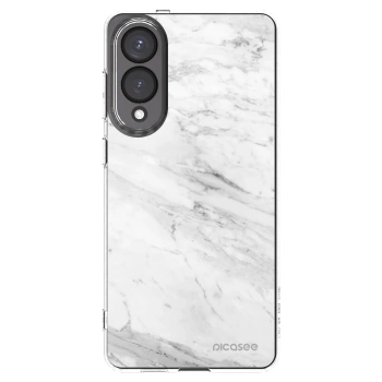 Picasee silikonový průhledný obal pro Samsung Galaxy S25 Edge 5G - White marble