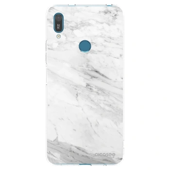 Picasee silikonový průhledný obal pro Huawei Y7 2019 - White marble