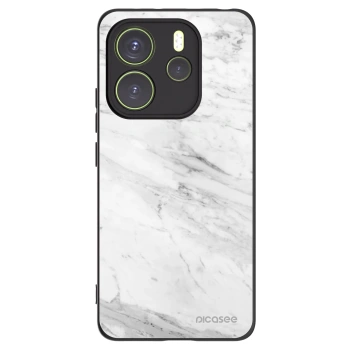 Picasee silikonový černý obal pro Xiaomi Redmi Note 14 4G - White marble