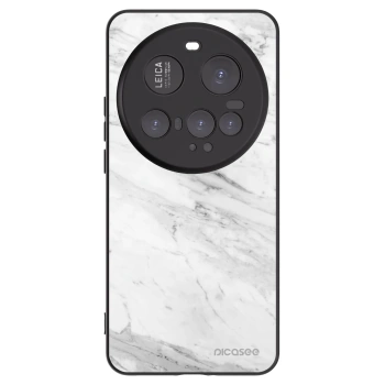 Picasee silikonový černý obal pro Xiaomi 15 Ultra - White marble