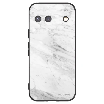 Picasee silikonový černý obal pro Google Pixel 9 - White marble