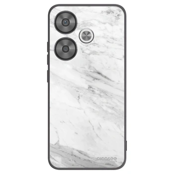 Picasee silikonový černý obal pro Xiaomi Poco F6 - White marble