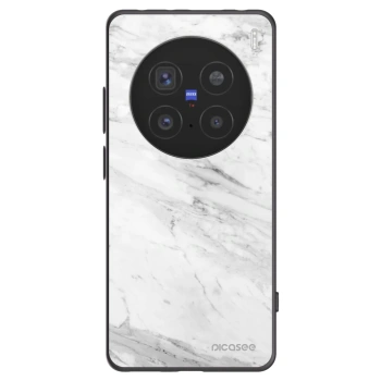 Picasee silikonový černý obal pro Vivo X200 Pro - White marble