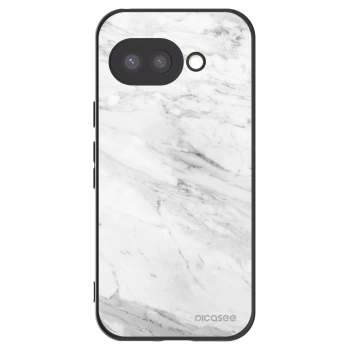 Picasee silikonový černý obal pro Google Pixel 9a - White marble