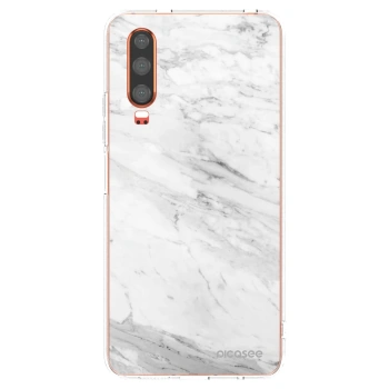 Picasee silikonový průhledný obal pro Huawei P30 - White marble