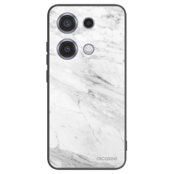 Picasee silikonový černý obal pro Xiaomi Redmi Note 14S - White marble