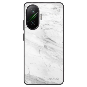 Picasee silikonový černý obal pro Xiaomi Poco F7 5G - White marble