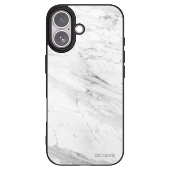 Picasee silikonový černý obal pro Apple iPhone 17 - White marble