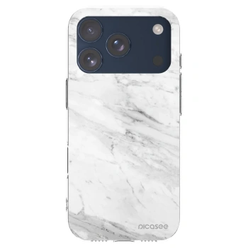 Picasee silikonový průhledný obal pro Apple iPhone 17 Pro - White marble