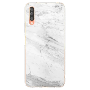 Picasee silikonový průhledný obal pro Samsung Galaxy A70 A705F - White marble