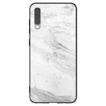Picasee silikonový černý obal pro Samsung Galaxy A70 A705F - White marble