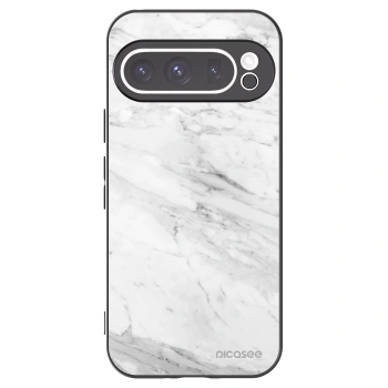 Picasee silikonový černý obal pro Google Pixel 9 Pro XL - White marble