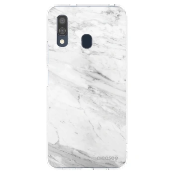 Picasee silikonový průhledný obal pro Samsung Galaxy A40 A405F - White marble