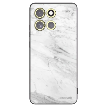 Picasee silikonový černý obal pro Motorola Moto G86 5G - White marble