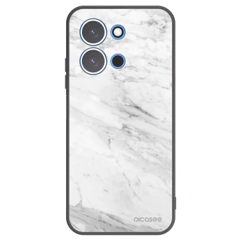 Picasee silikonový černý obal pro Xiaomi Redmi 15C 4G - White marble