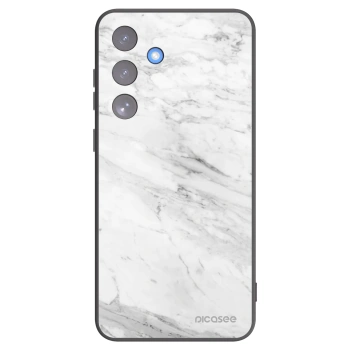 Picasee silikonový černý obal pro Samsung Galaxy S25 FE 5G - White marble