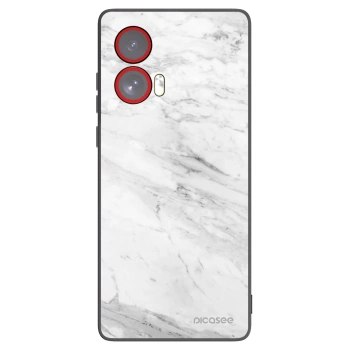 Picasee silikonový černý obal pro Motorola Edge 50 Fusion - White marble