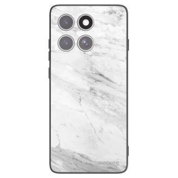 Picasee silikonový černý obal pro Motorola Edge 60 Fusion - White marble