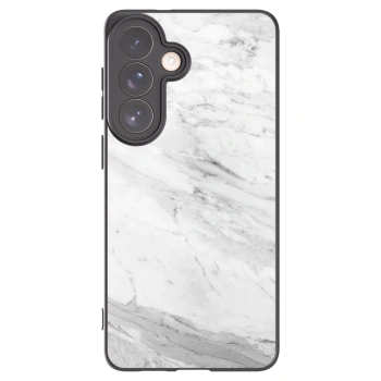 Picasee silikonový černý obal pro Samsung Galaxy S26+ - White marble