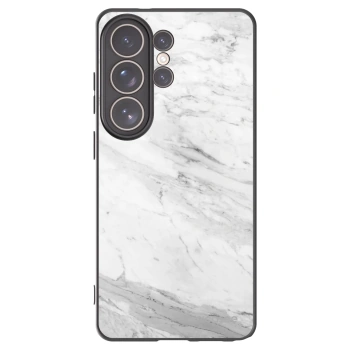 Picasee silikonový černý obal pro Samsung Galaxy S26 Ultra - White marble