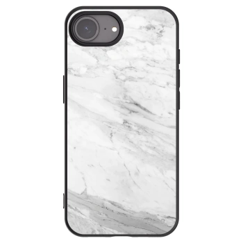 Picasee silikonový černý obal pro Apple iPhone 17e - White marble