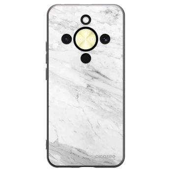 Picasee silikonový černý obal pro Honor Magic8 Lite 5G - White marble