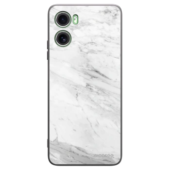 Picasee silikonový černý obal pro Motorola Moto G06 - White marble