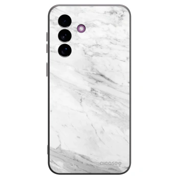 Picasee silikonový černý obal pro Samsung Galaxy A37 - White marble