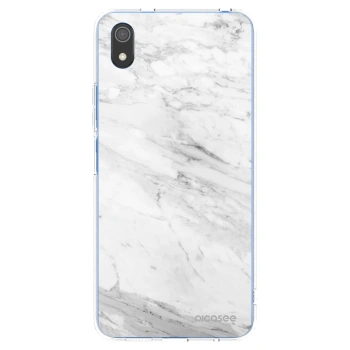 Picasee silikonový průhledný obal pro Xiaomi Redmi 7A - White marble