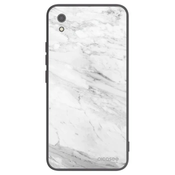 Picasee silikonový černý obal pro Xiaomi Redmi 7A - White marble