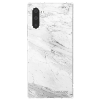 Picasee silikonový průhledný obal pro Samsung Galaxy Note 10 N970F - White marble