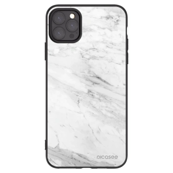 Picasee silikonový černý obal pro Apple iPhone 11 Pro Max - White marble