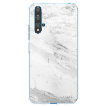 Picasee silikonový průhledný obal pro Huawei Nova 5T - White marble