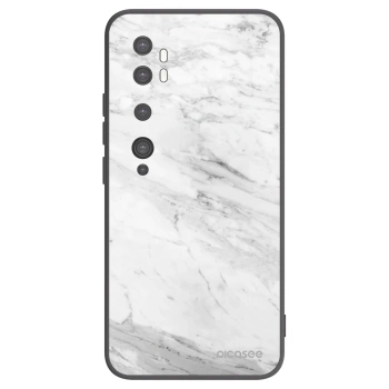 Picasee silikonový černý obal pro Xiaomi Mi Note 10 (Pro) - White marble
