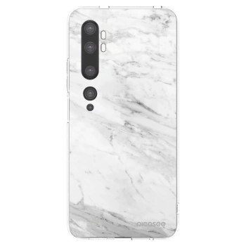Picasee silikonový průhledný obal pro Xiaomi Mi Note 10 (Pro) - White marble