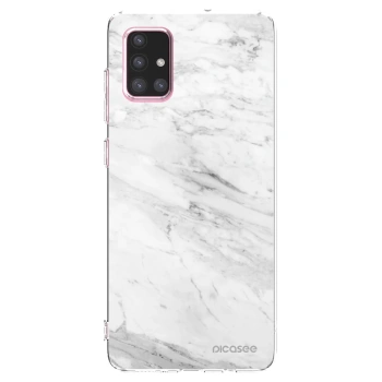 Picasee silikonový průhledný obal pro Samsung Galaxy A71 A715F - White marble