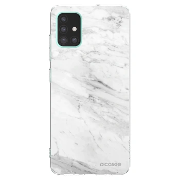 Picasee silikonový průhledný obal pro Samsung Galaxy A51 A515F - White marble