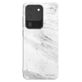 Picasee silikonový průhledný obal pro Samsung Galaxy S20 Ultra 5G G988F - White marble