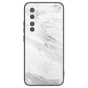 Picasee silikonový černý obal pro Xiaomi Mi Note 10 Lite - White marble