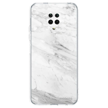 Picasee silikonový průhledný obal pro Xiaomi Redmi Note 9S - White marble