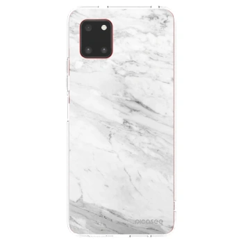 Picasee silikonový průhledný obal pro Samsung Galaxy Note 10 Lite N770F - White marble