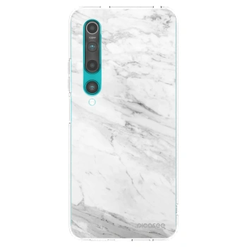 Picasee silikonový průhledný obal pro Xiaomi Mi 10 - White marble